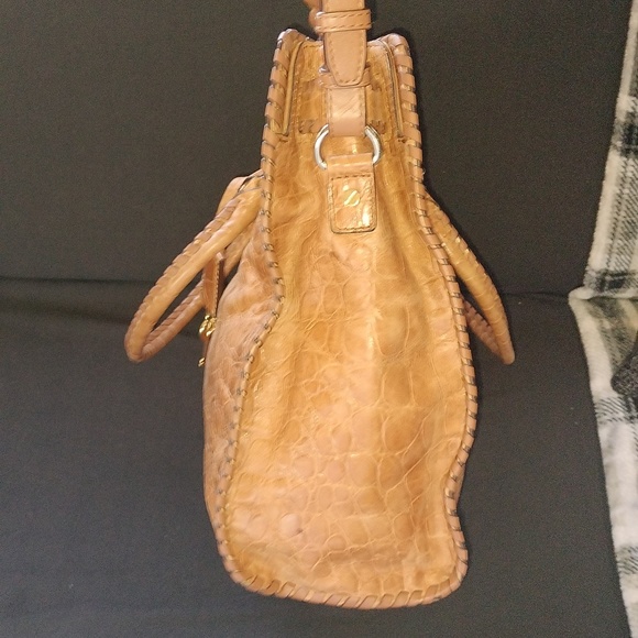 RARE Michael by Michael Kors brown crock embossed leather Hamilton satchel - Picture 8 of 15